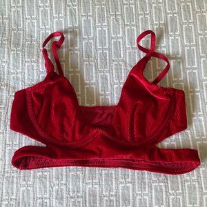 Red velvet bra-style top